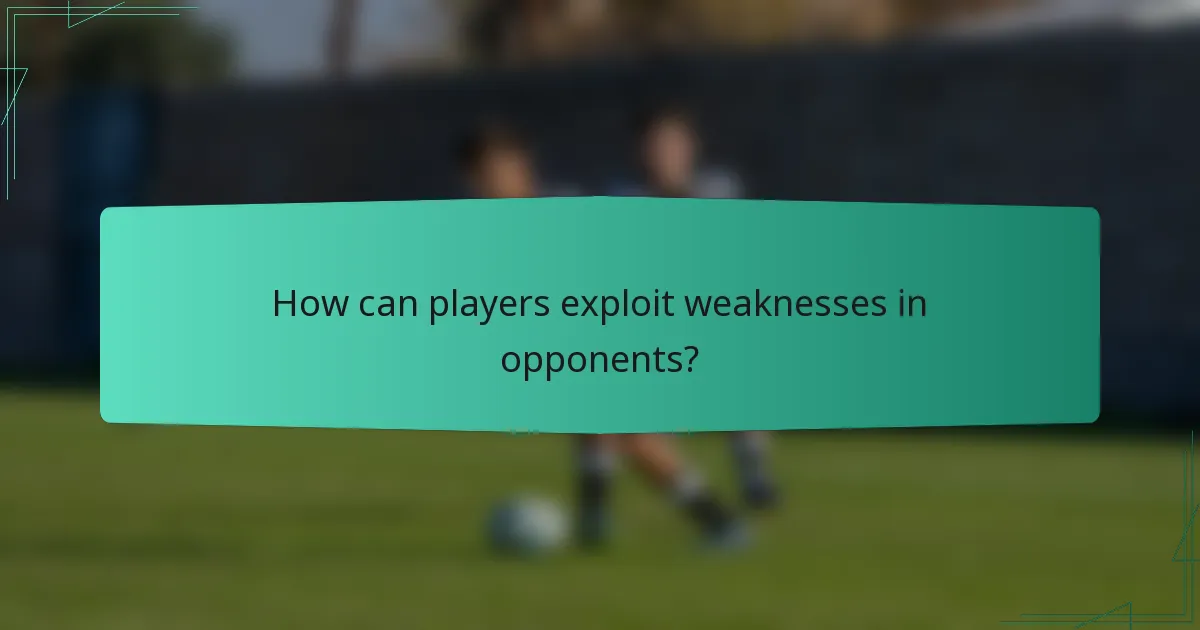 How can players exploit weaknesses in opponents?