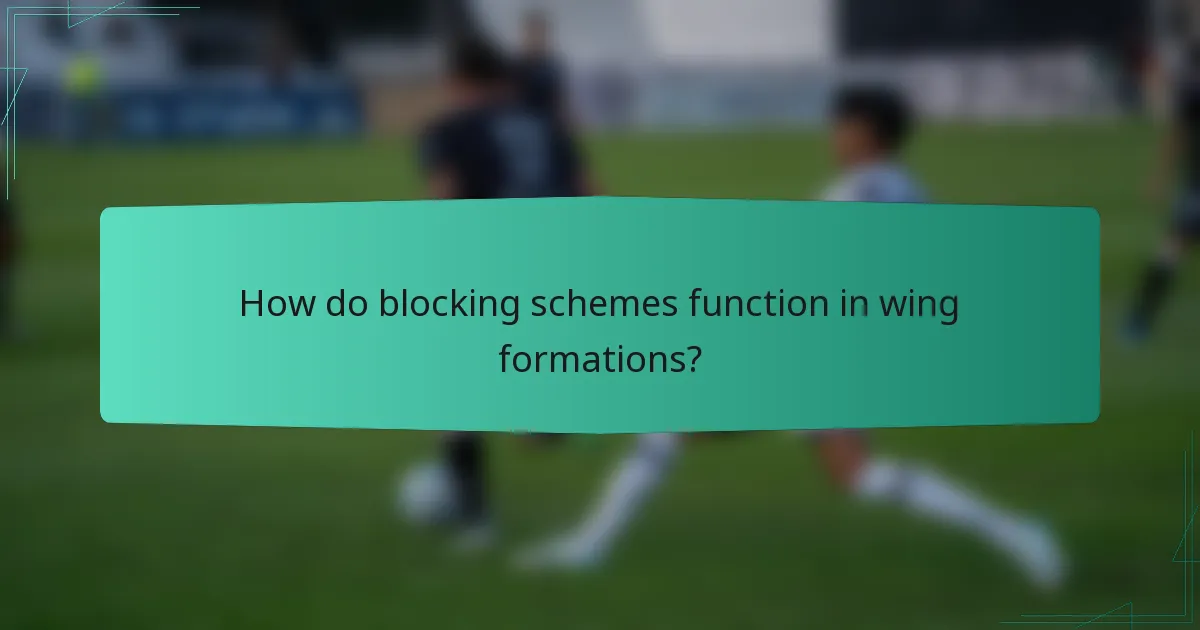 How do blocking schemes function in wing formations?