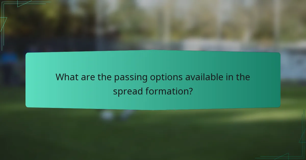 What are the passing options available in the spread formation?