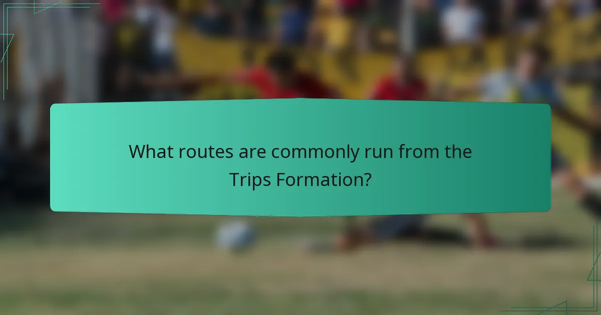What routes are commonly run from the Trips Formation?